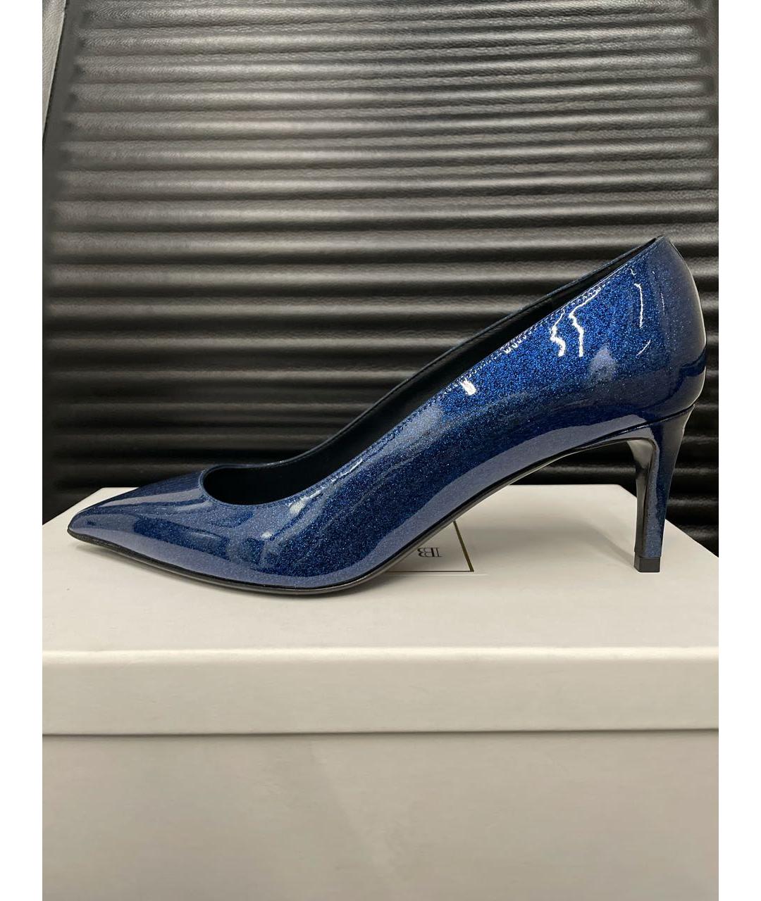 BALMAIN Темно-синие туфли из лакированной кожи, фото 9
