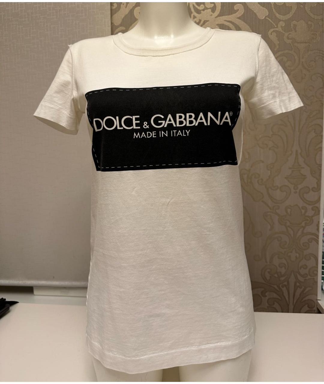 DOLCE&GABBANA Белая хлопковая футболка, фото 5
