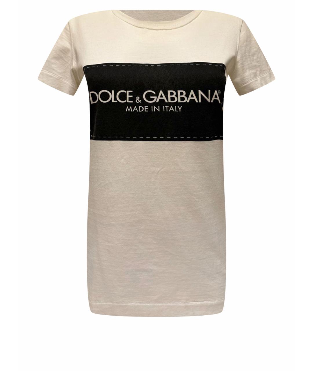 DOLCE&GABBANA Белая хлопковая футболка, фото 1