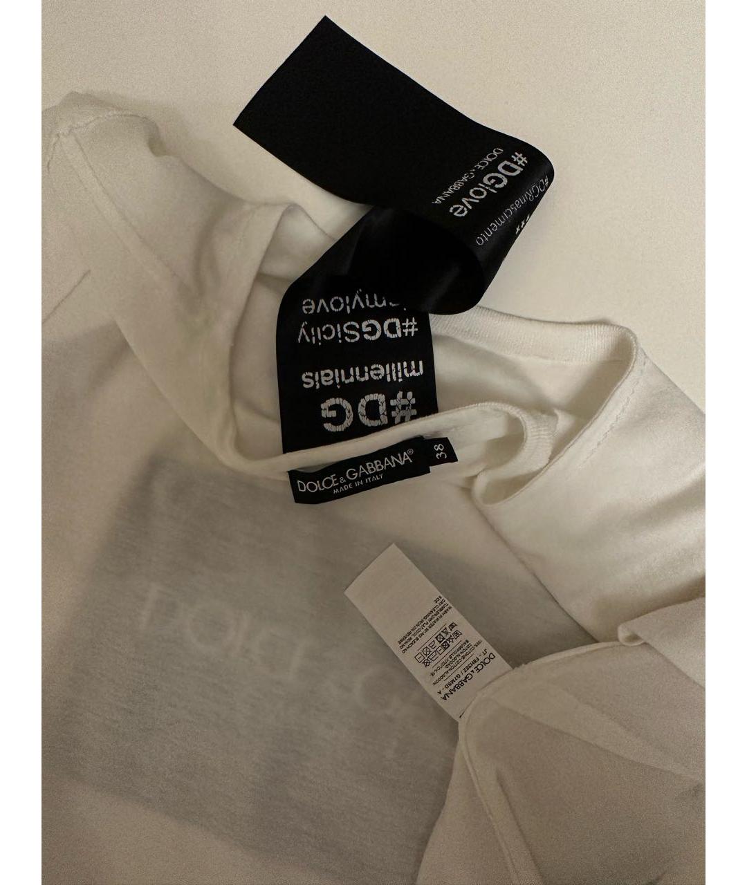 DOLCE&GABBANA Белая хлопковая футболка, фото 3