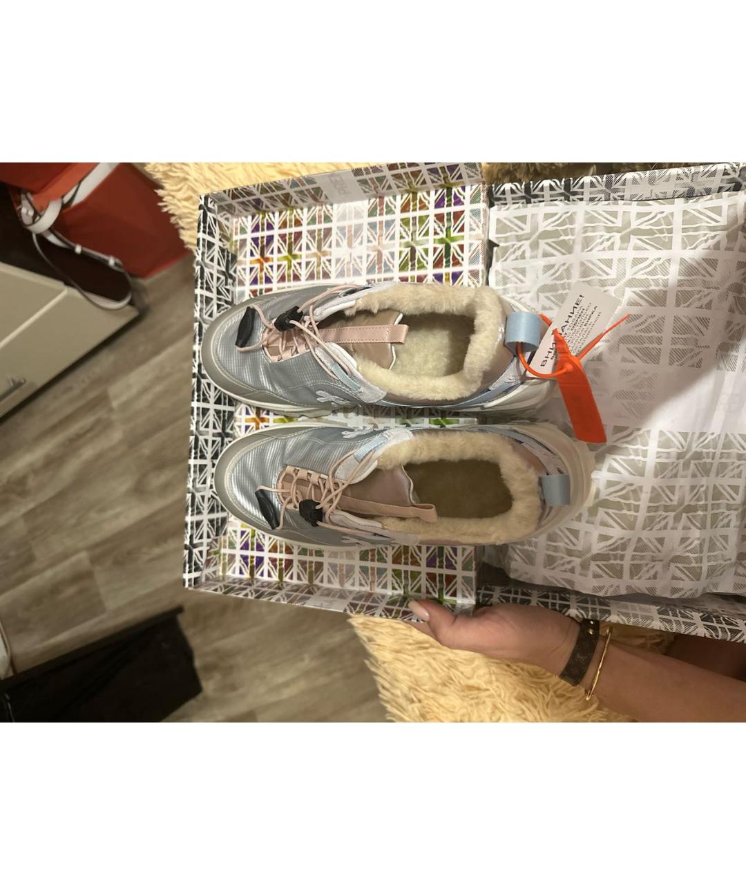 PREMIATA Серебряные текстильные кроссовки, фото 3