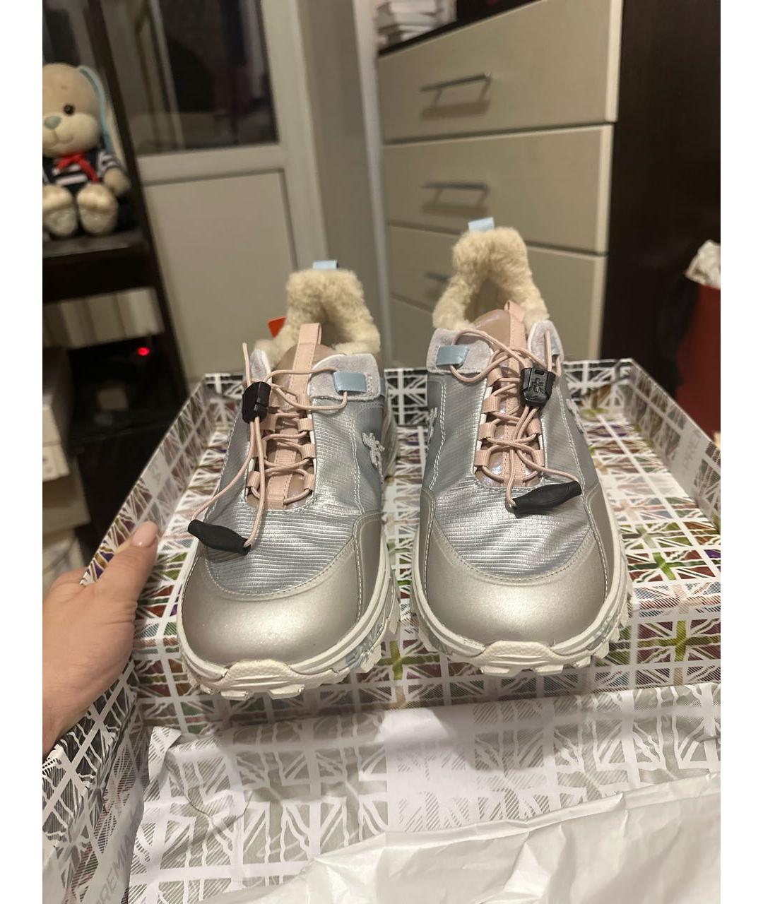 PREMIATA Серебряные текстильные кроссовки, фото 2