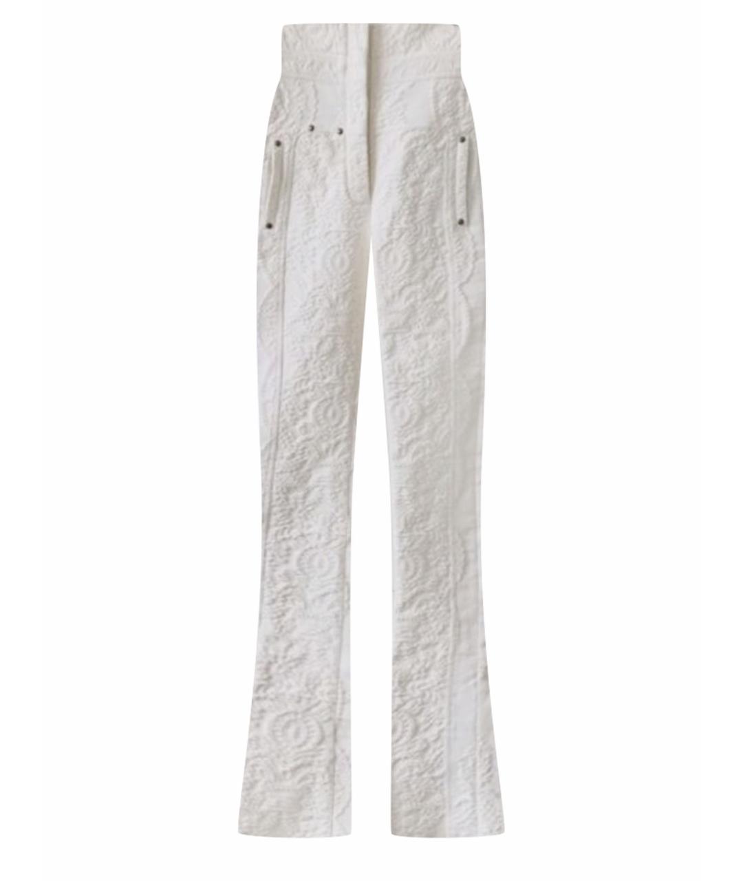 BALMAIN Белые хлопковые брюки узкие, фото 1