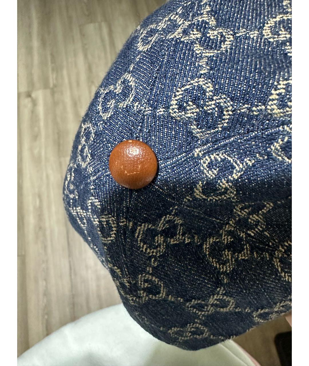 GUCCI Темно-синяя хлопковая кепка, фото 8