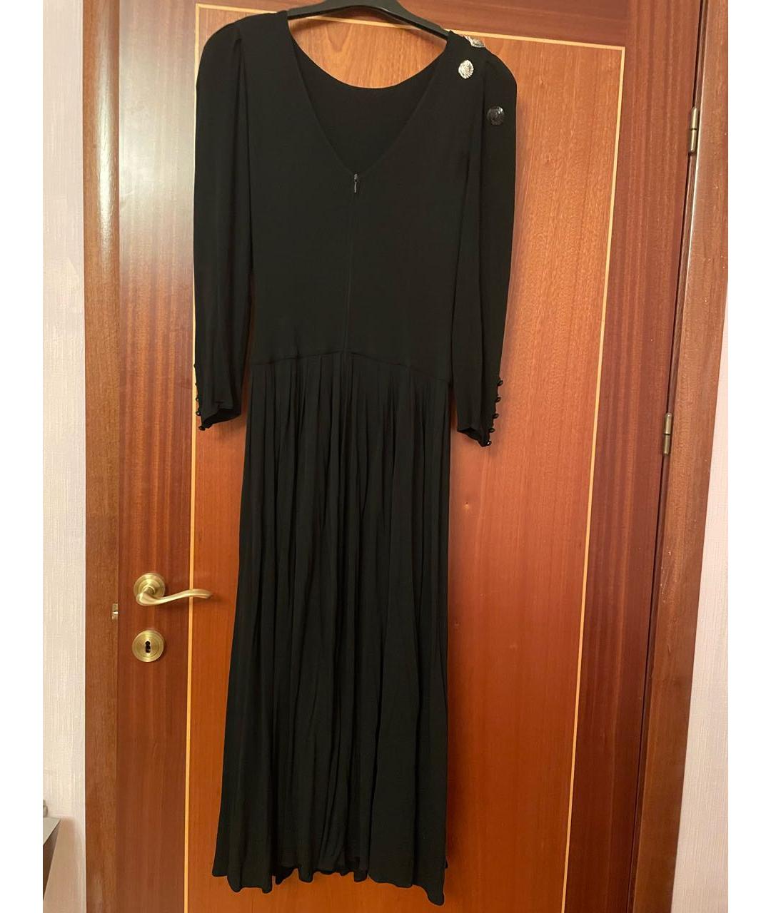 LOUIS FERAUD Черное вискозное вечернее платье, фото 2