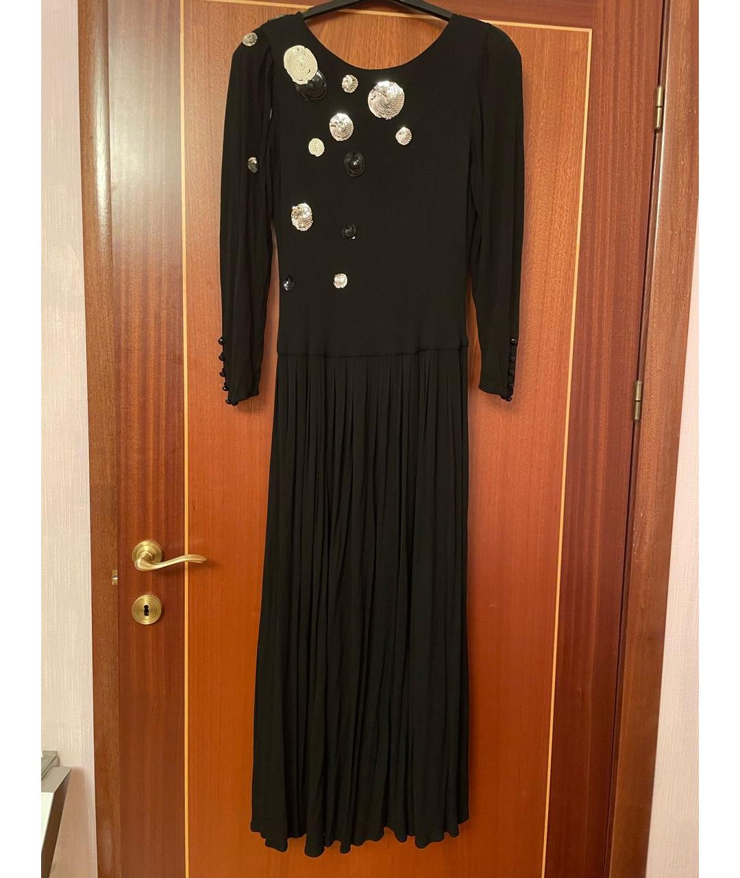 LOUIS FERAUD Черное вискозное вечернее платье, фото 9