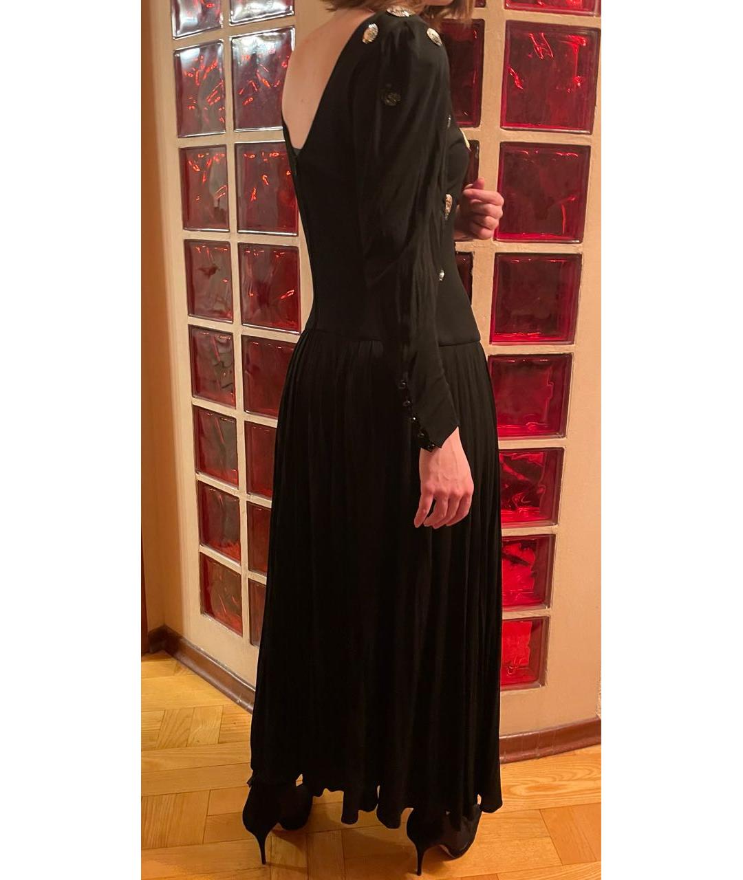 LOUIS FERAUD Черное вискозное вечернее платье, фото 7