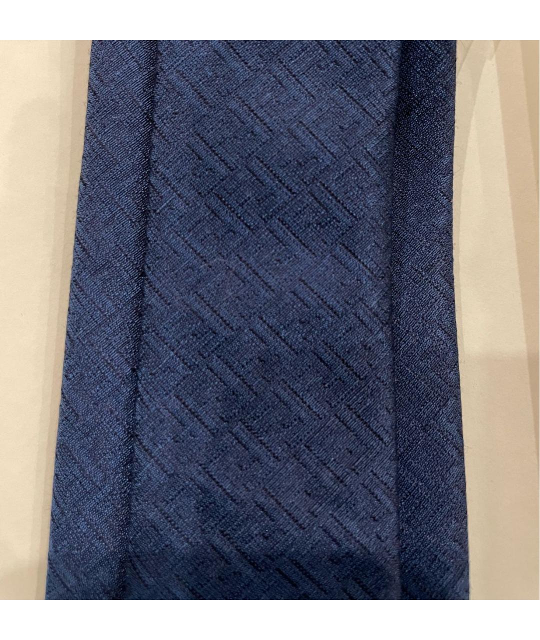 FENDI Темно-синий шерстяной галстук, фото 4
