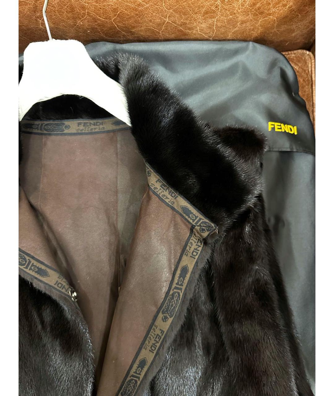 FENDI Черная меховая шуба, фото 3