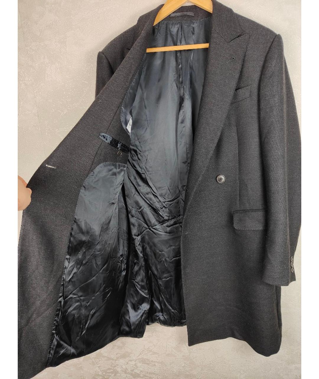 ARMANI COLLEZIONI Антрацитовое шерстяное пальто, фото 6