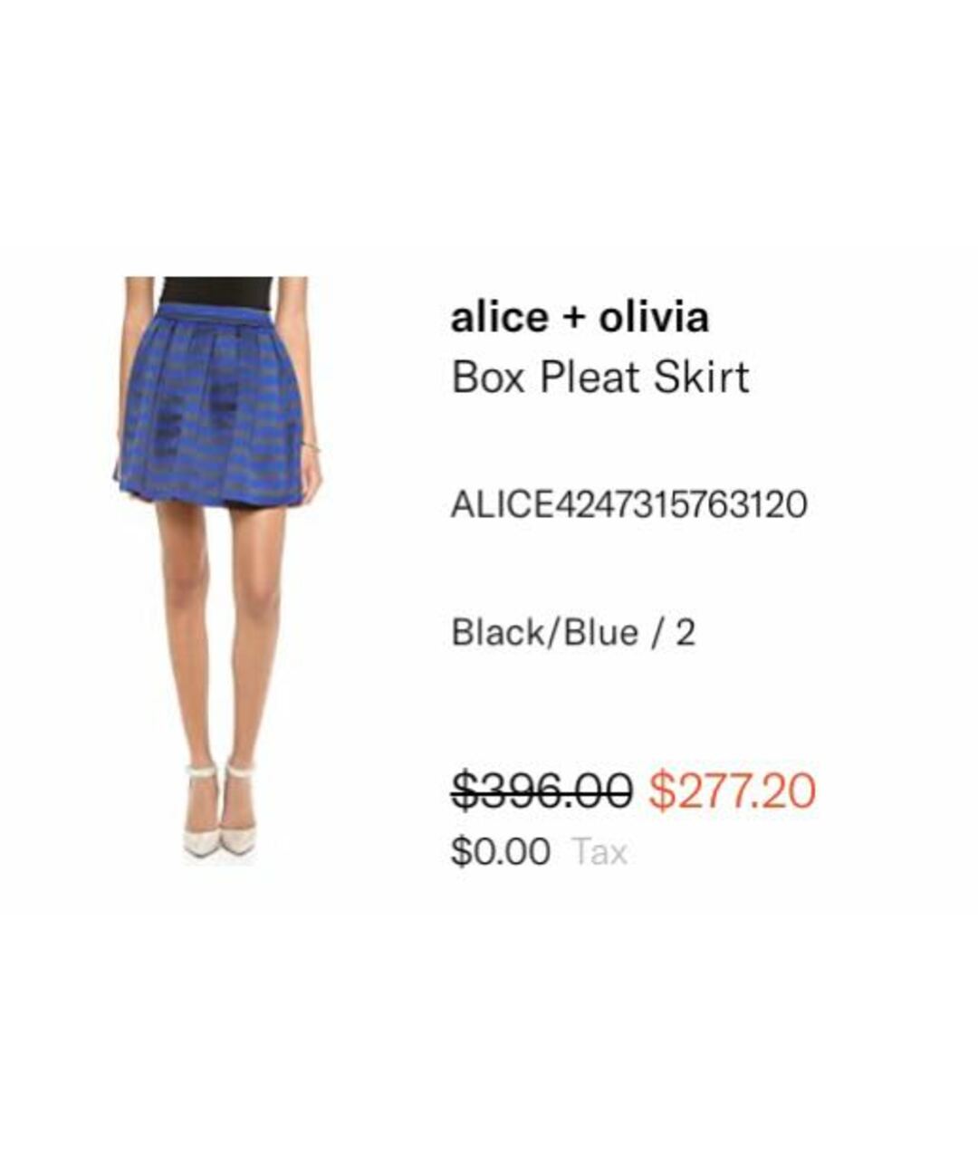 ALICE+OLIVIA Синяя полиэстеровая юбка миди, фото 5