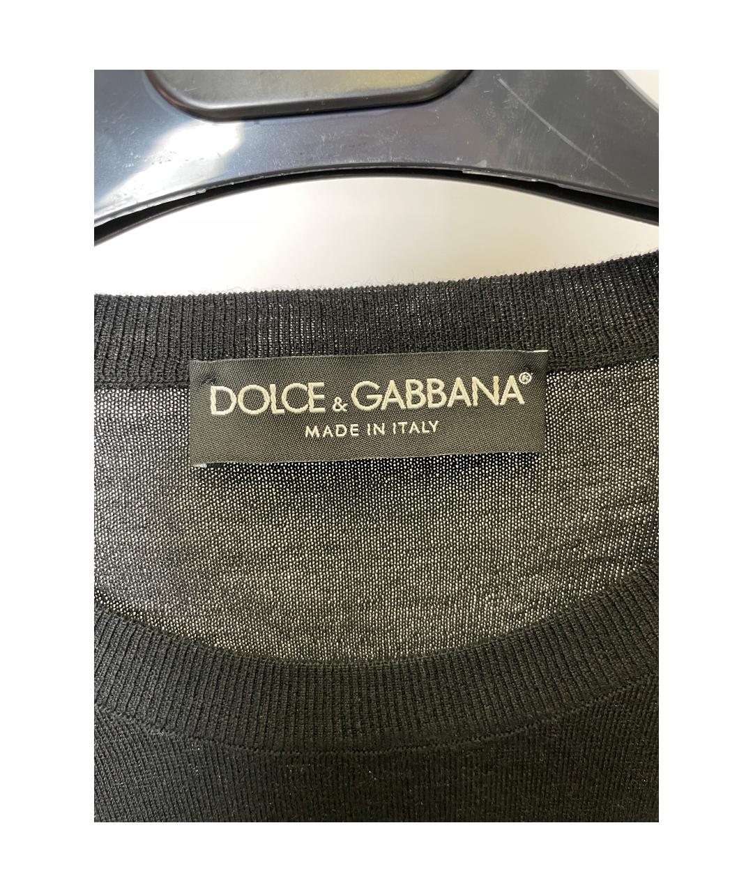 DOLCE&GABBANA Черный хлопковый джемпер / свитер, фото 3