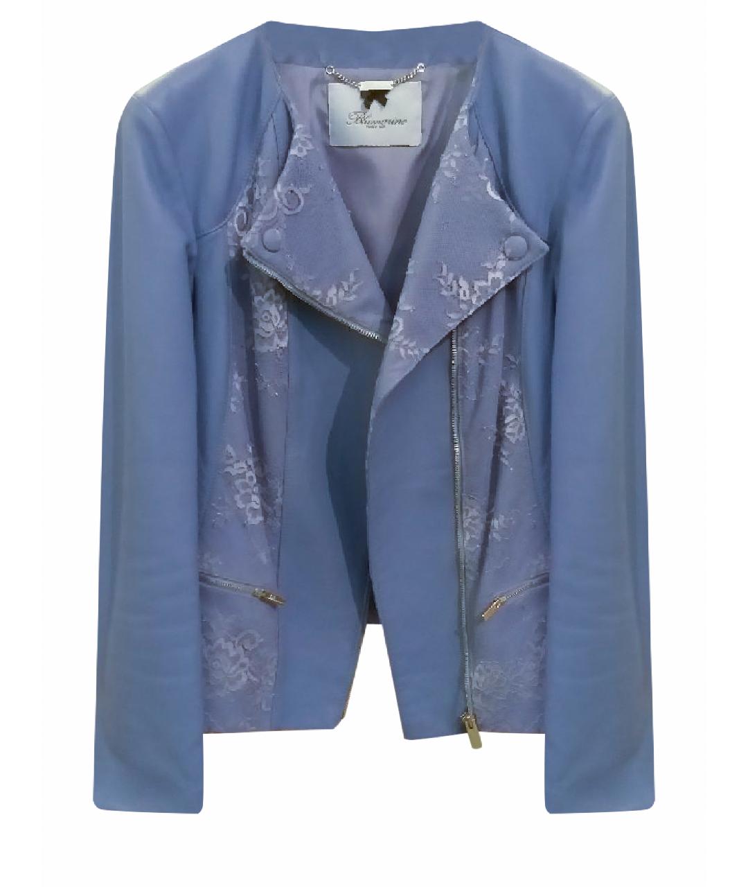 BLUMARINE Голубой кожаный жакет/пиджак, фото 1