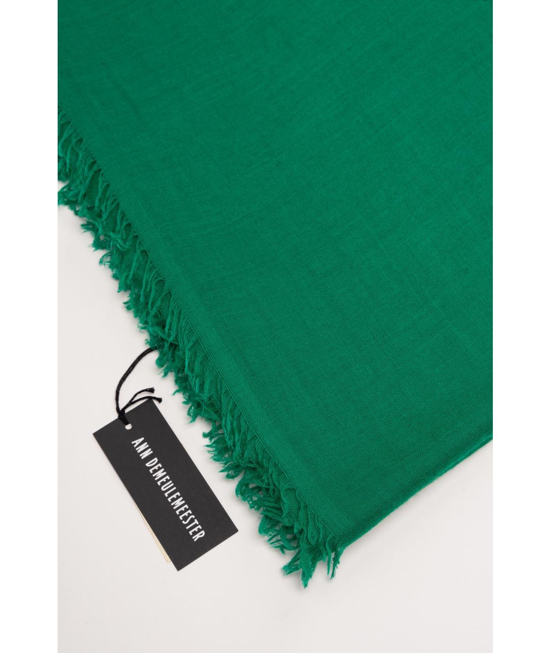 ANN DEMEULEMEESTER Зеленый кашемировый шарф, фото 2