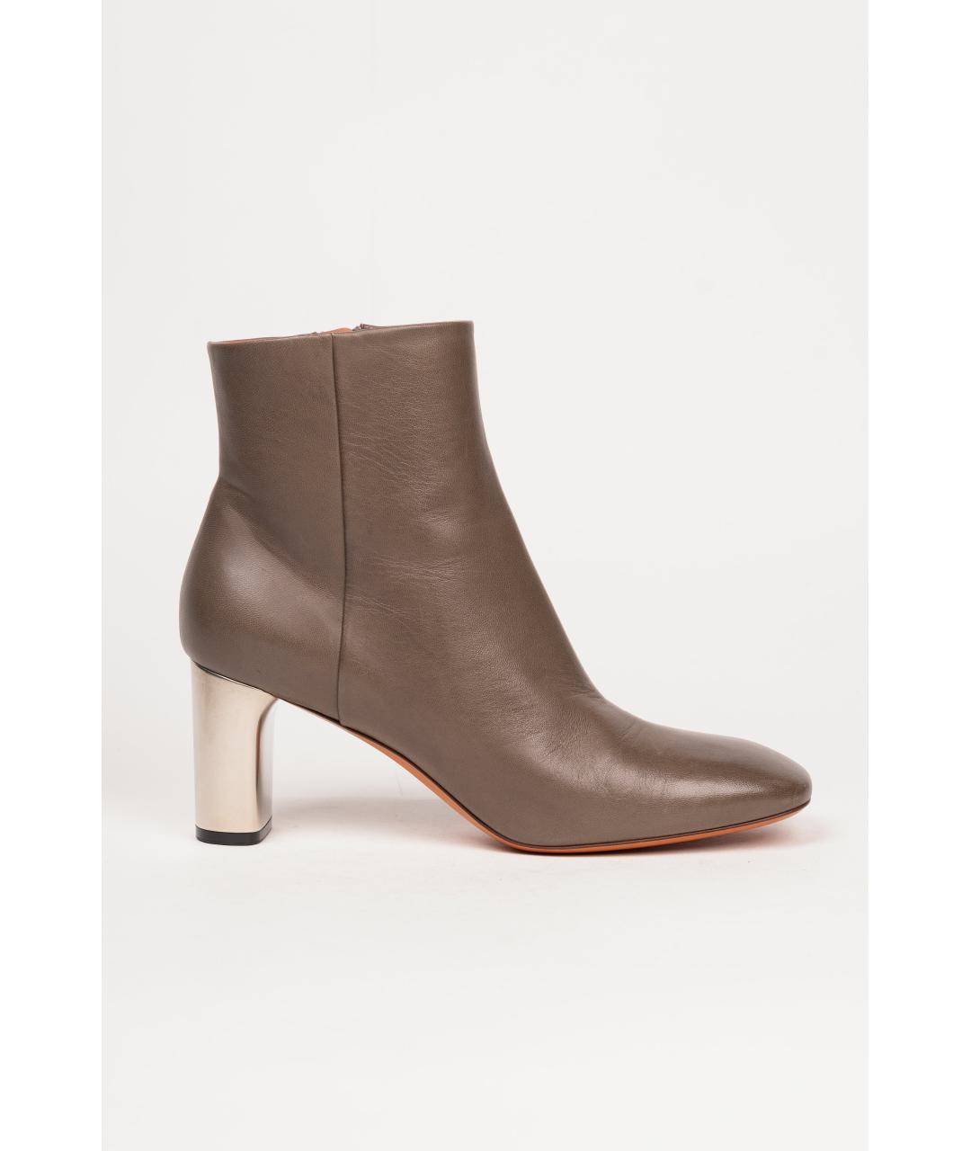 CELINE Серые кожаные ботильоны, фото 5