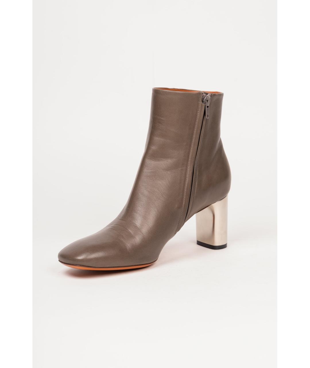 CELINE Серые кожаные ботильоны, фото 3