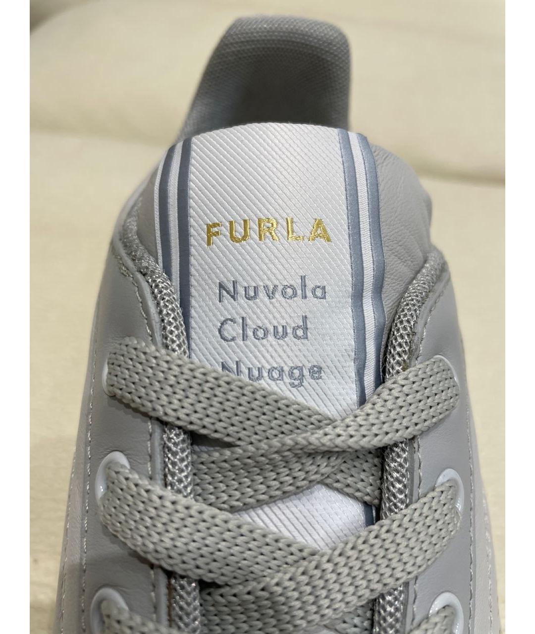 FURLA Серые кожаные кроссовки, фото 6