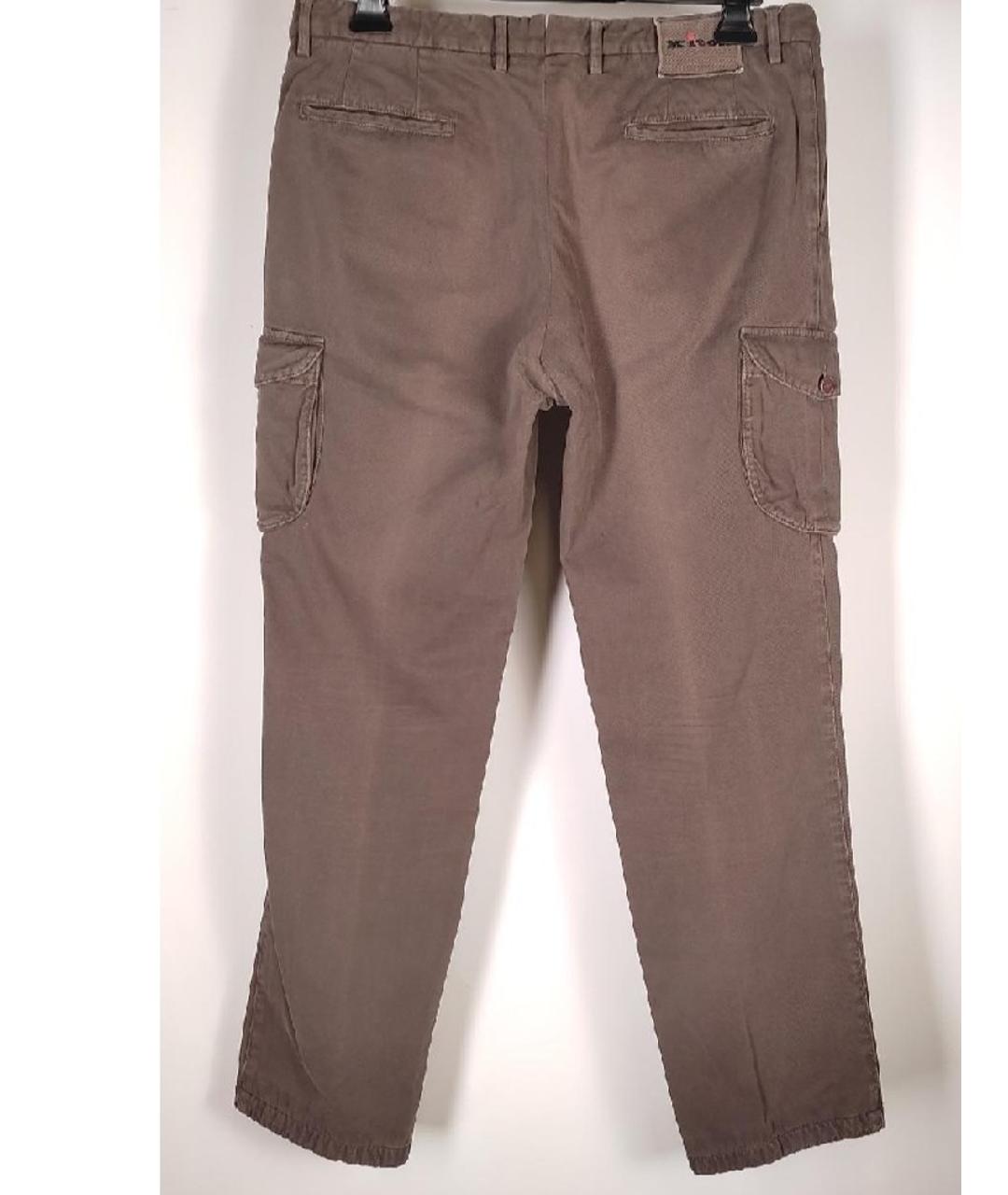 KITON Коричневые хлопковые прямые джинсы, фото 2