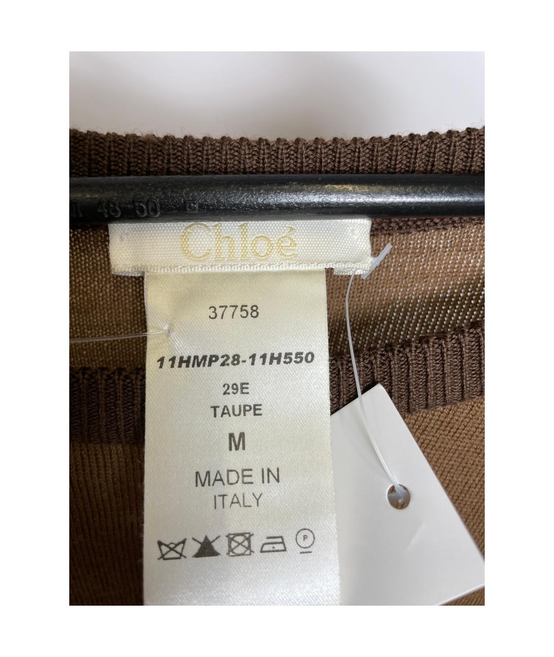 CHLOE Коричневый хлопковый джемпер / свитер, фото 4