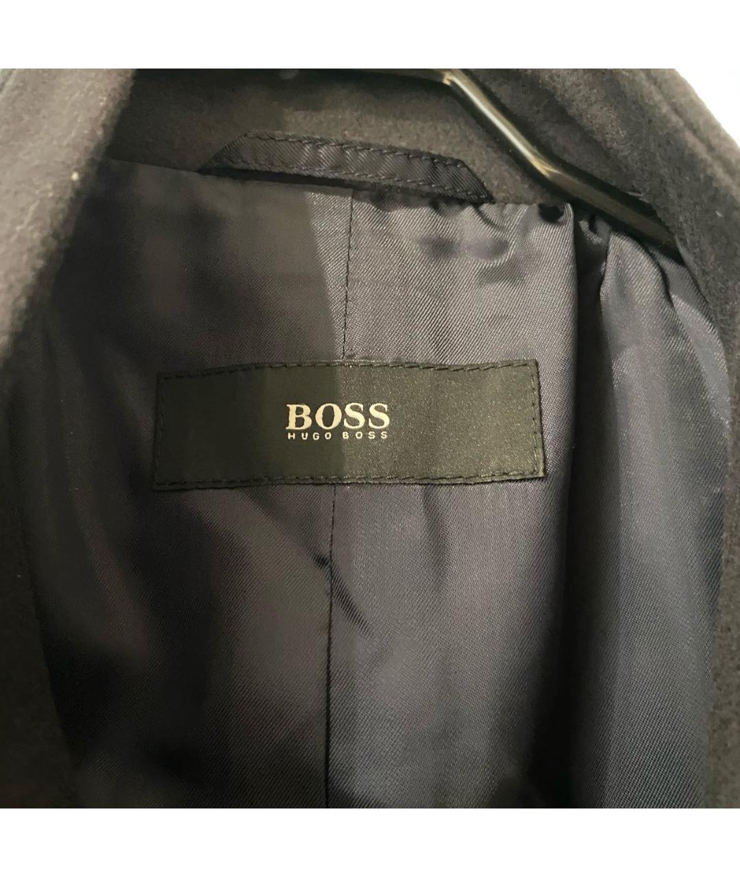 HUGO BOSS Антрацитовое шерстяное пальто, фото 3