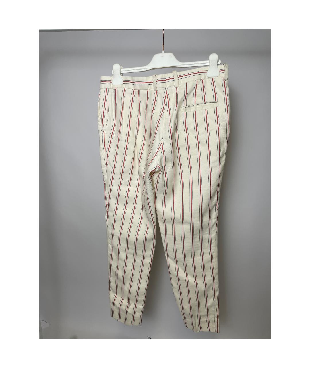 SANDRO Белые хлопковые прямые брюки, фото 2