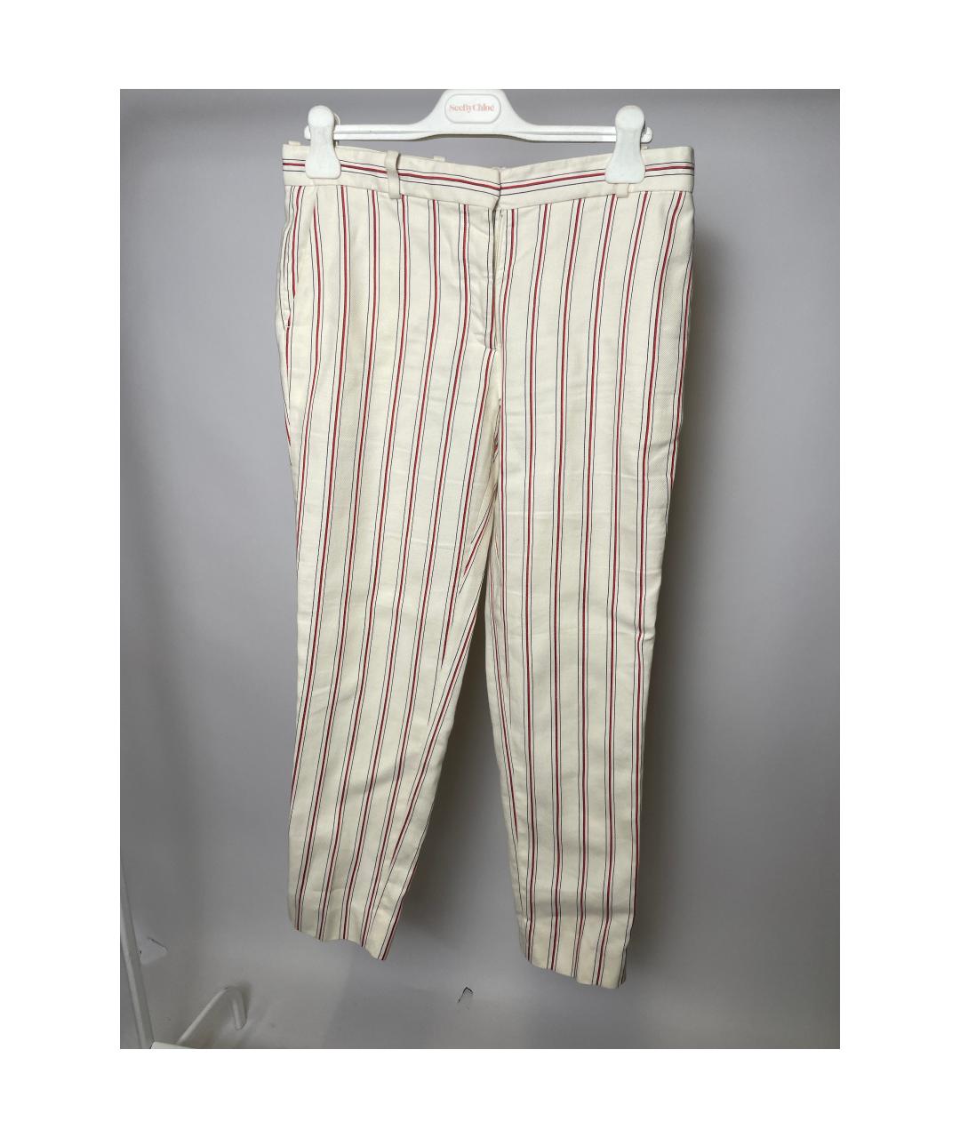 SANDRO Белые хлопковые прямые брюки, фото 5