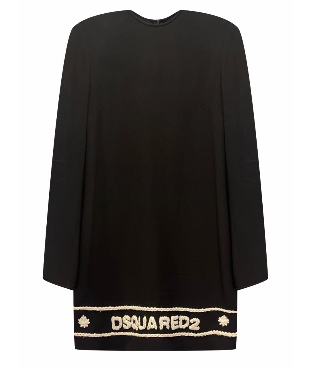 DSQUARED2 Черное шерстяное повседневное платье, фото 1