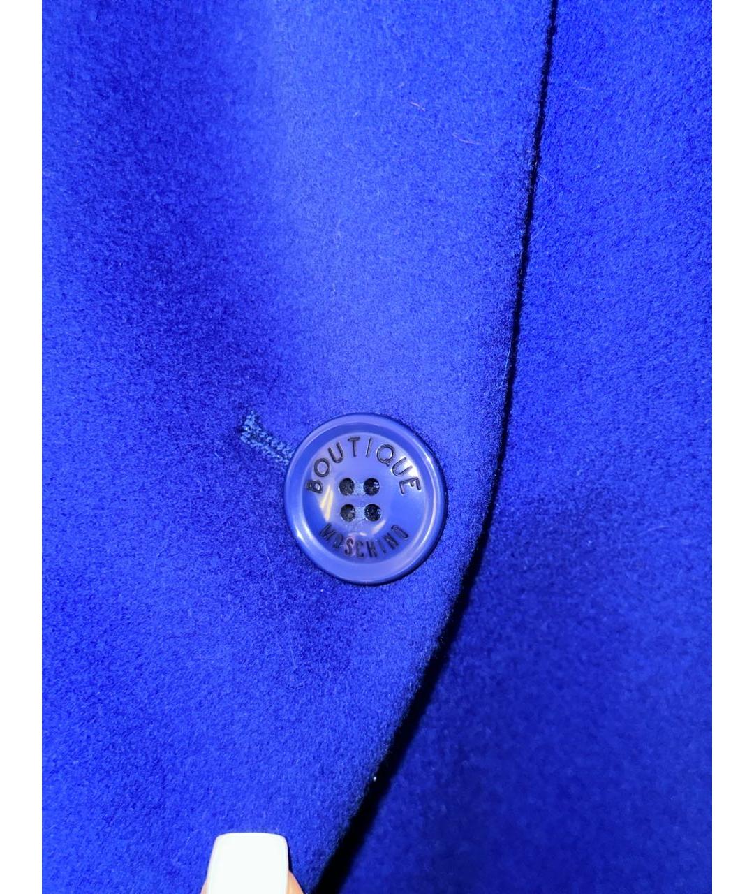 BOUTIQUE MOSCHINO Синее шерстяное пальто, фото 3