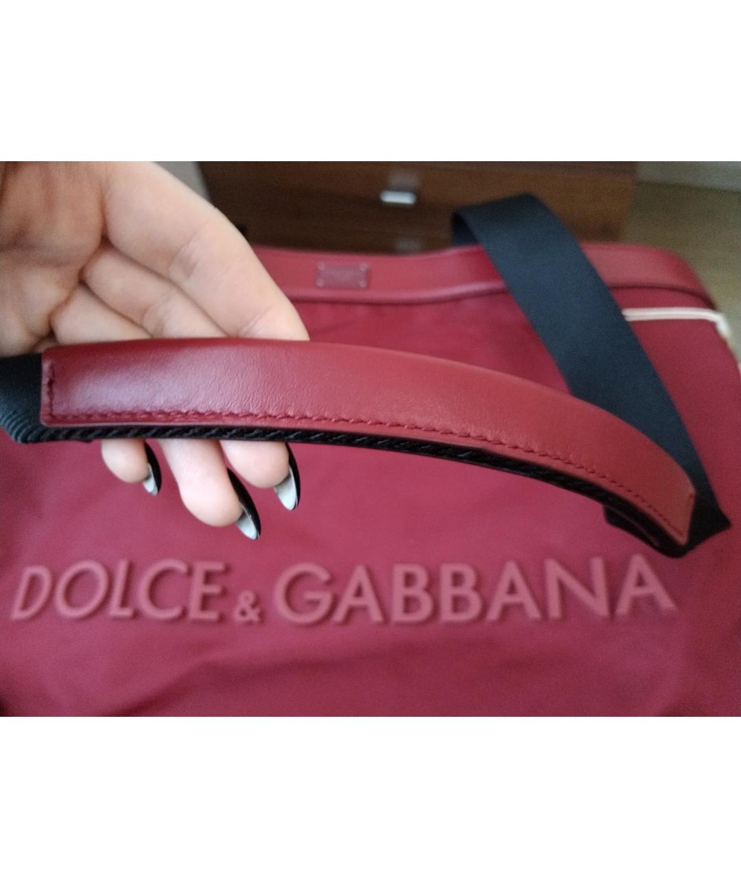 DOLCE&GABBANA Бордовая синтетическая сумка тоут, фото 3
