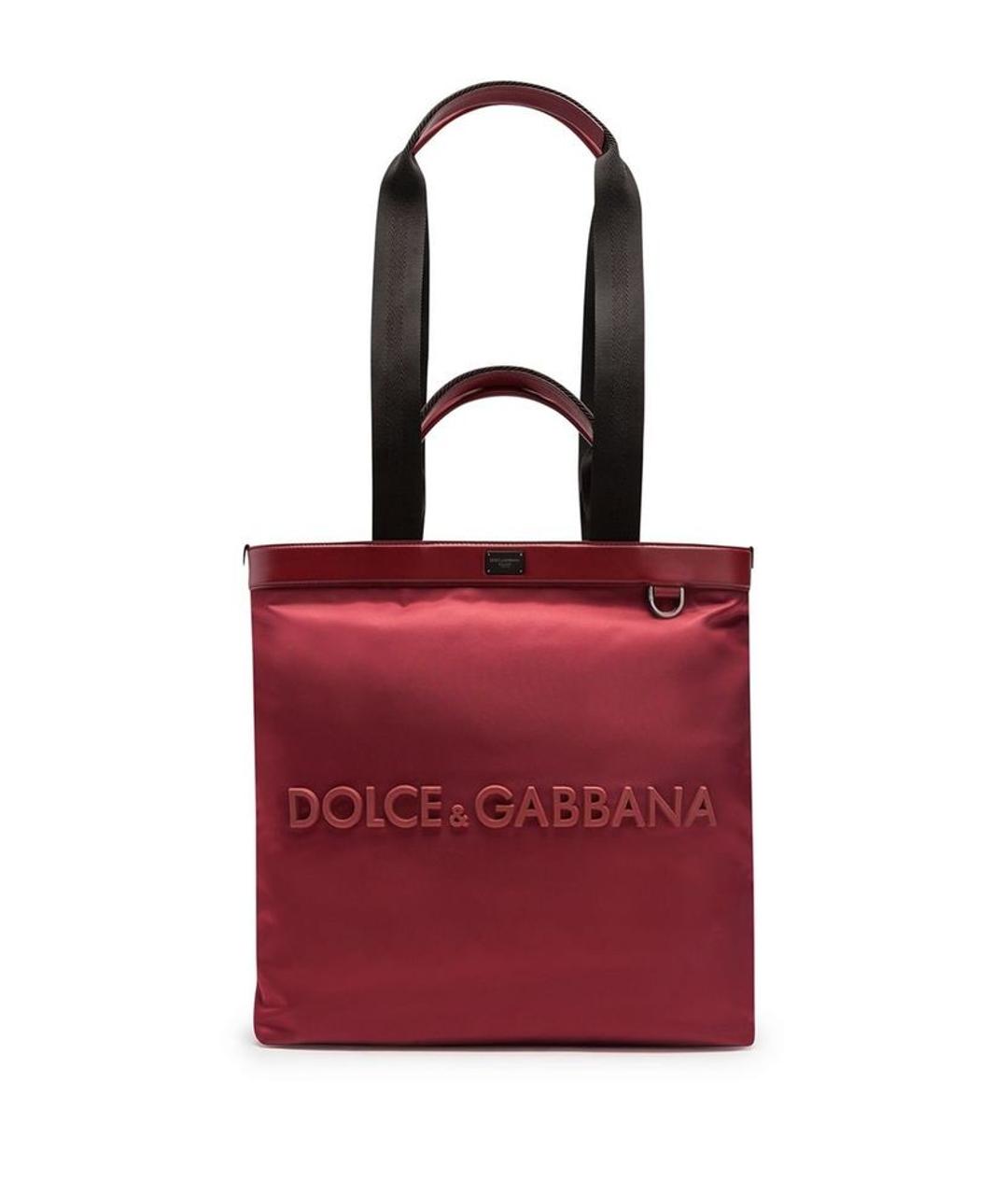 DOLCE&GABBANA Бордовая синтетическая сумка тоут, фото 1