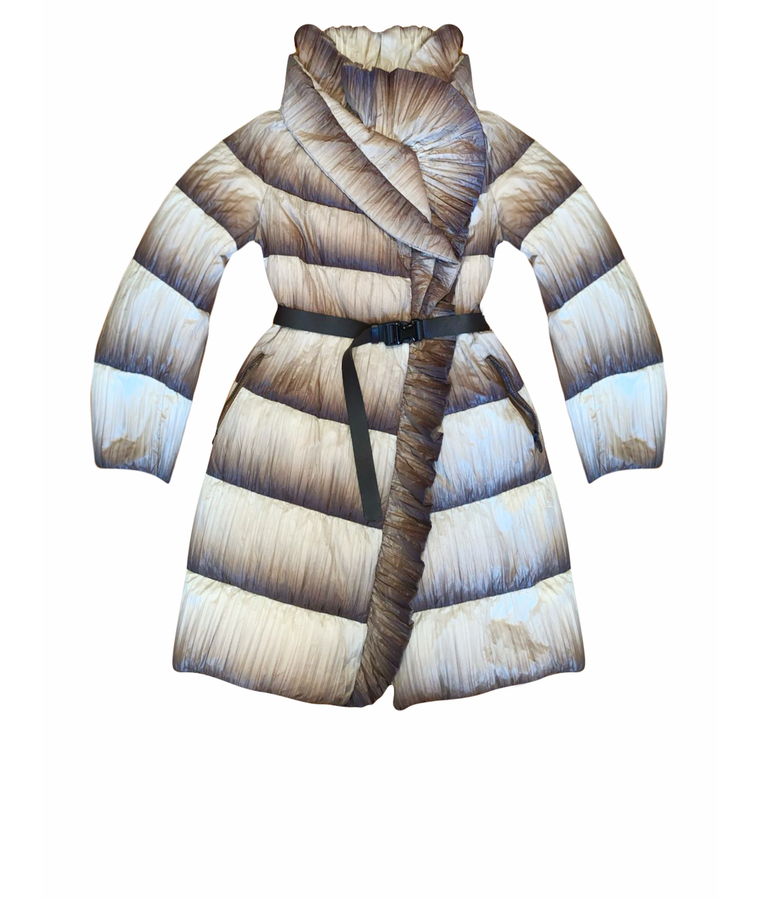 ERMANNO SCERVINO Бежевое полиэстеровое пальто, фото 1