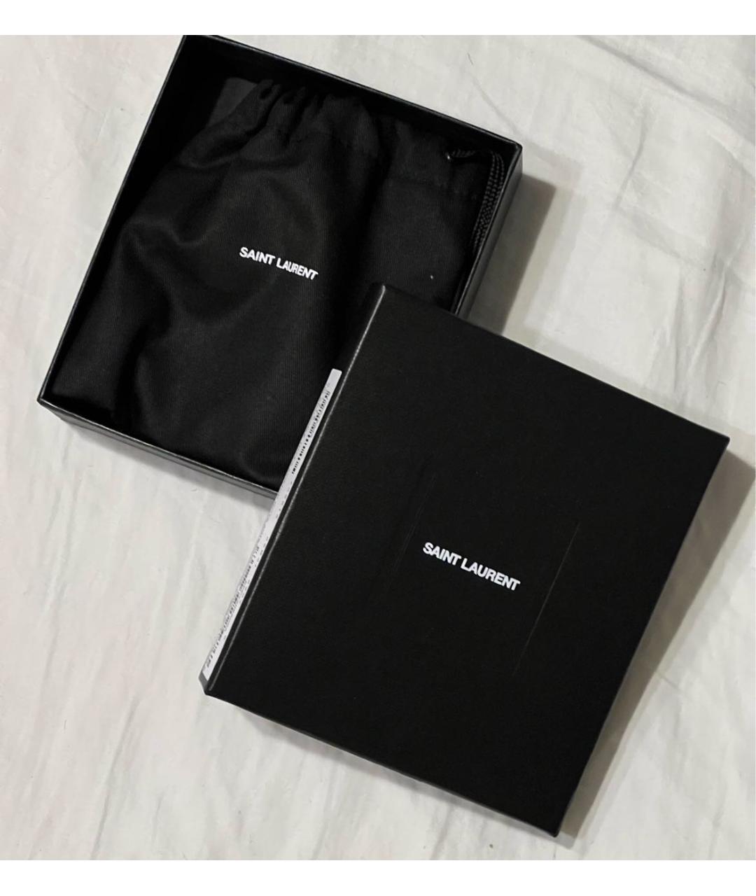 SAINT LAURENT Белый кожаный браслет, фото 8