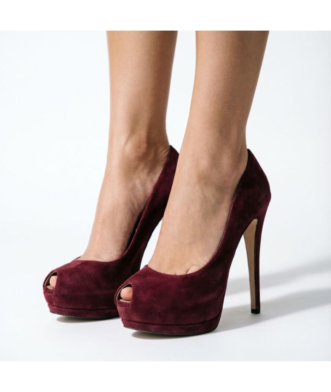GIUSEPPE ZANOTTI DESIGN Бордовые замшевые туфли, фото 6