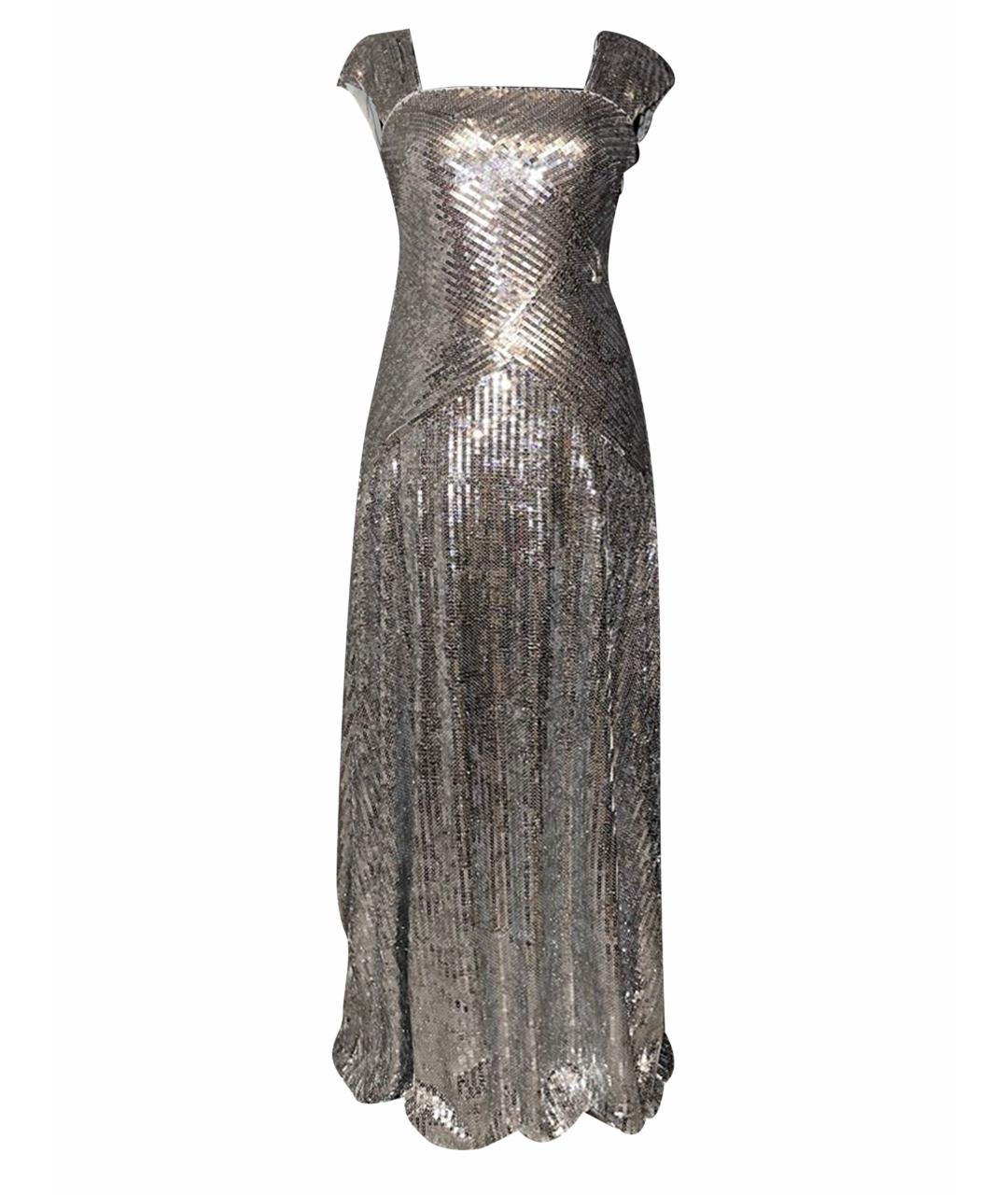 RALPH LAUREN COLLECTION Серебряное полиэстеровое вечернее платье, фото 1