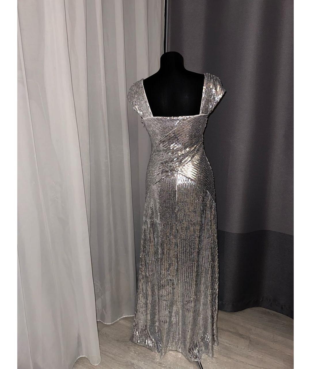 RALPH LAUREN COLLECTION Серебряное полиэстеровое вечернее платье, фото 2