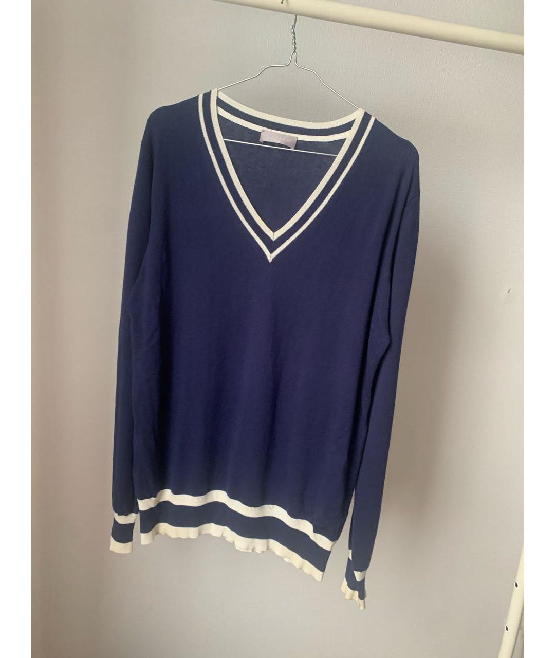 AZZARO Синий хлопковый джемпер / свитер, фото 4