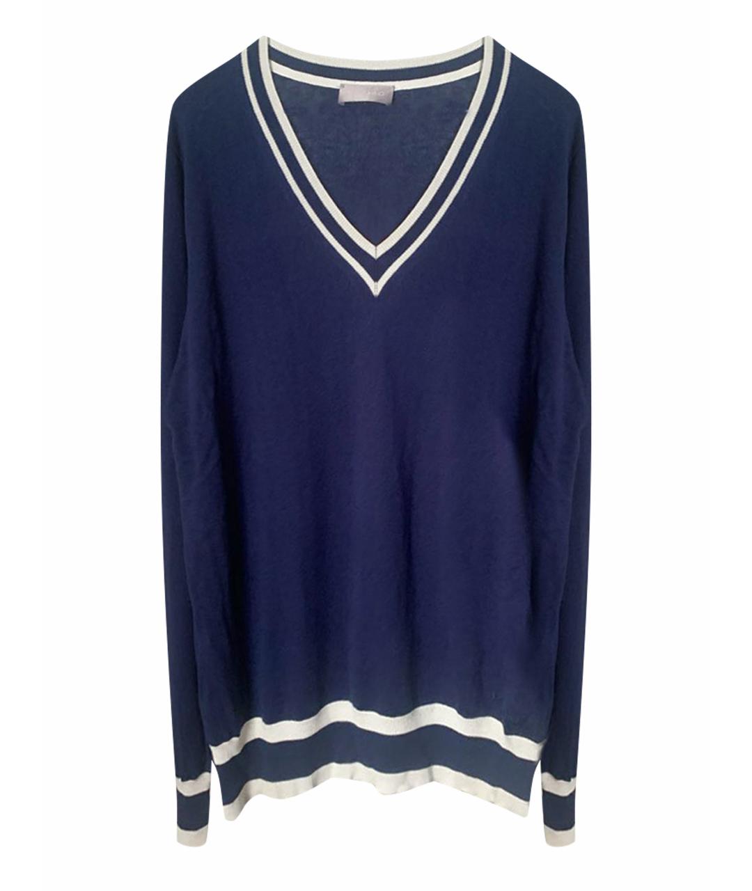 AZZARO Синий хлопковый джемпер / свитер, фото 1