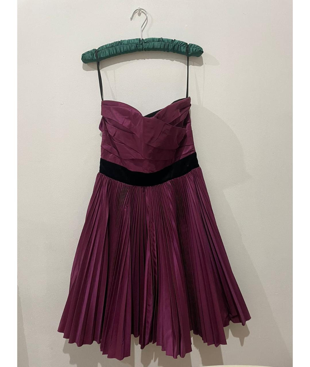 DOLCE&GABBANA Фиолетовое ацетатное коктейльное платье, фото 6