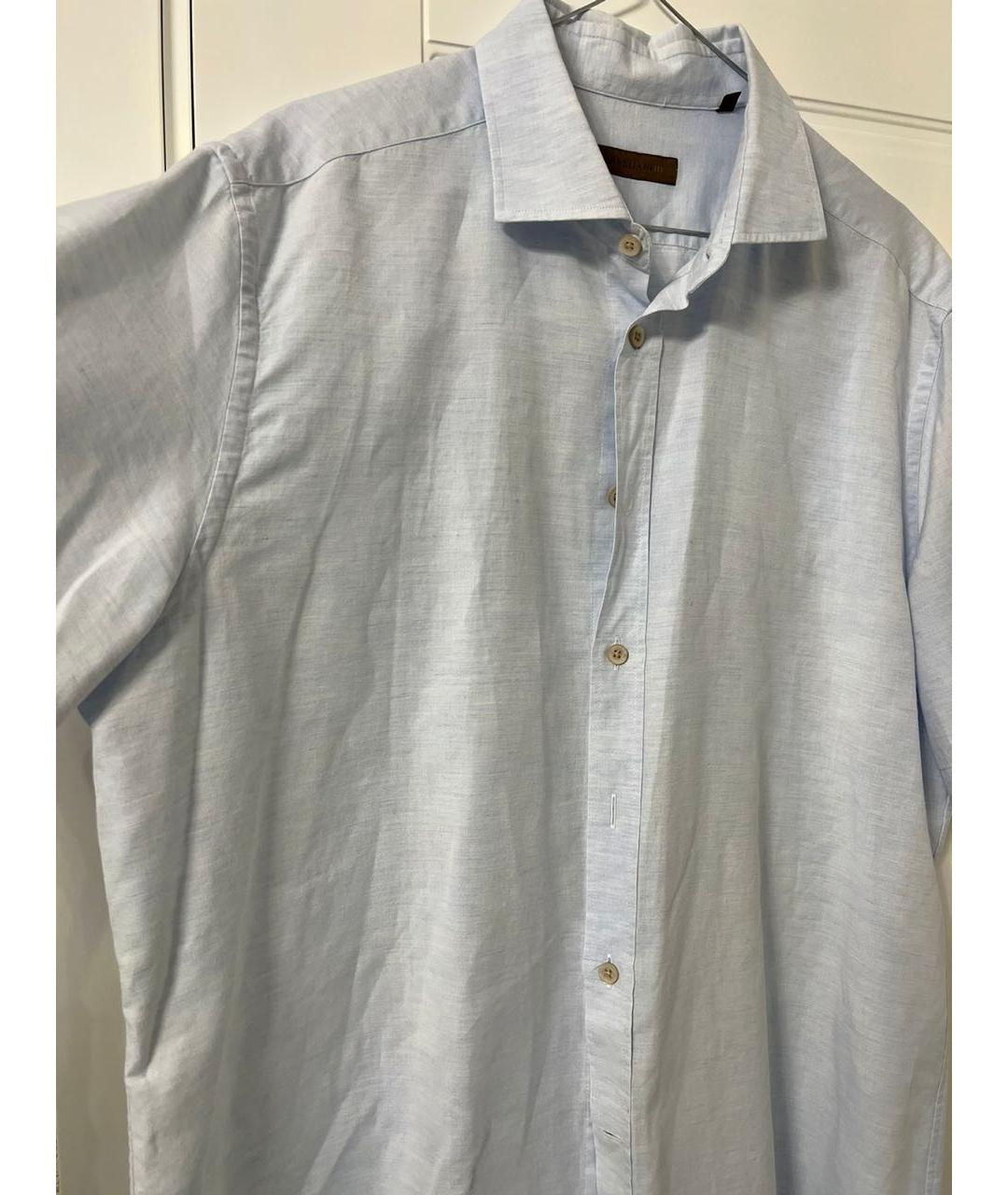 CORNELIANI Голубая хлопковая классическая рубашка, фото 2