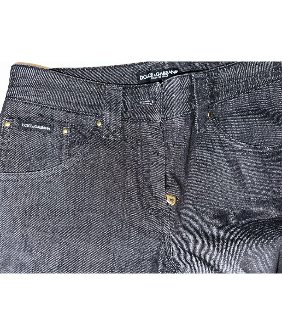 DOLCE & GABBANA VINTAGE Антрацитовые хлопко-эластановые джинсы слим, фото 4