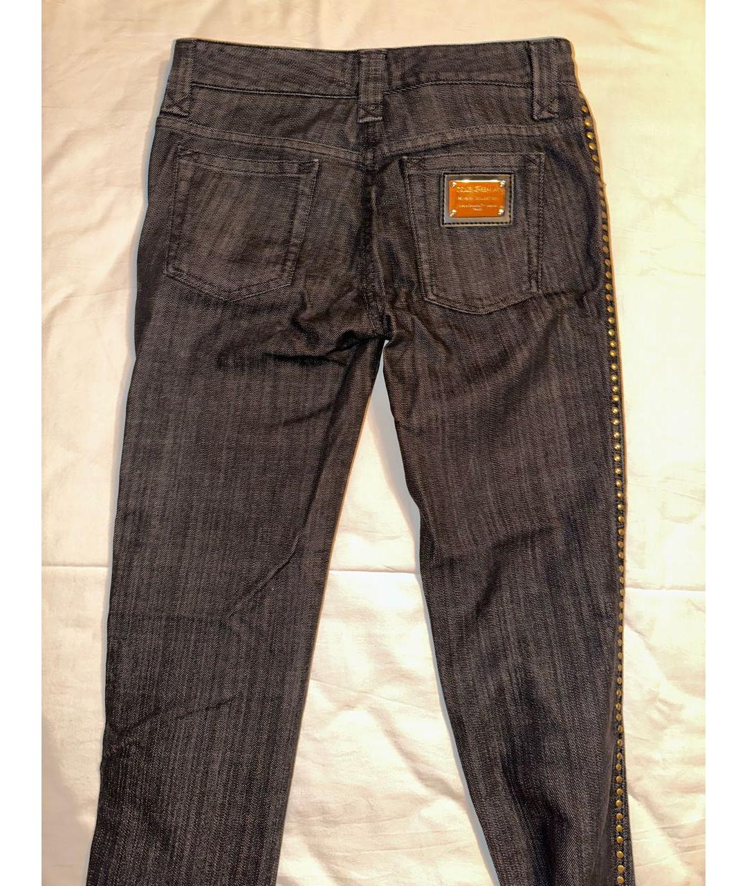 DOLCE & GABBANA VINTAGE Антрацитовые хлопко-эластановые джинсы слим, фото 2