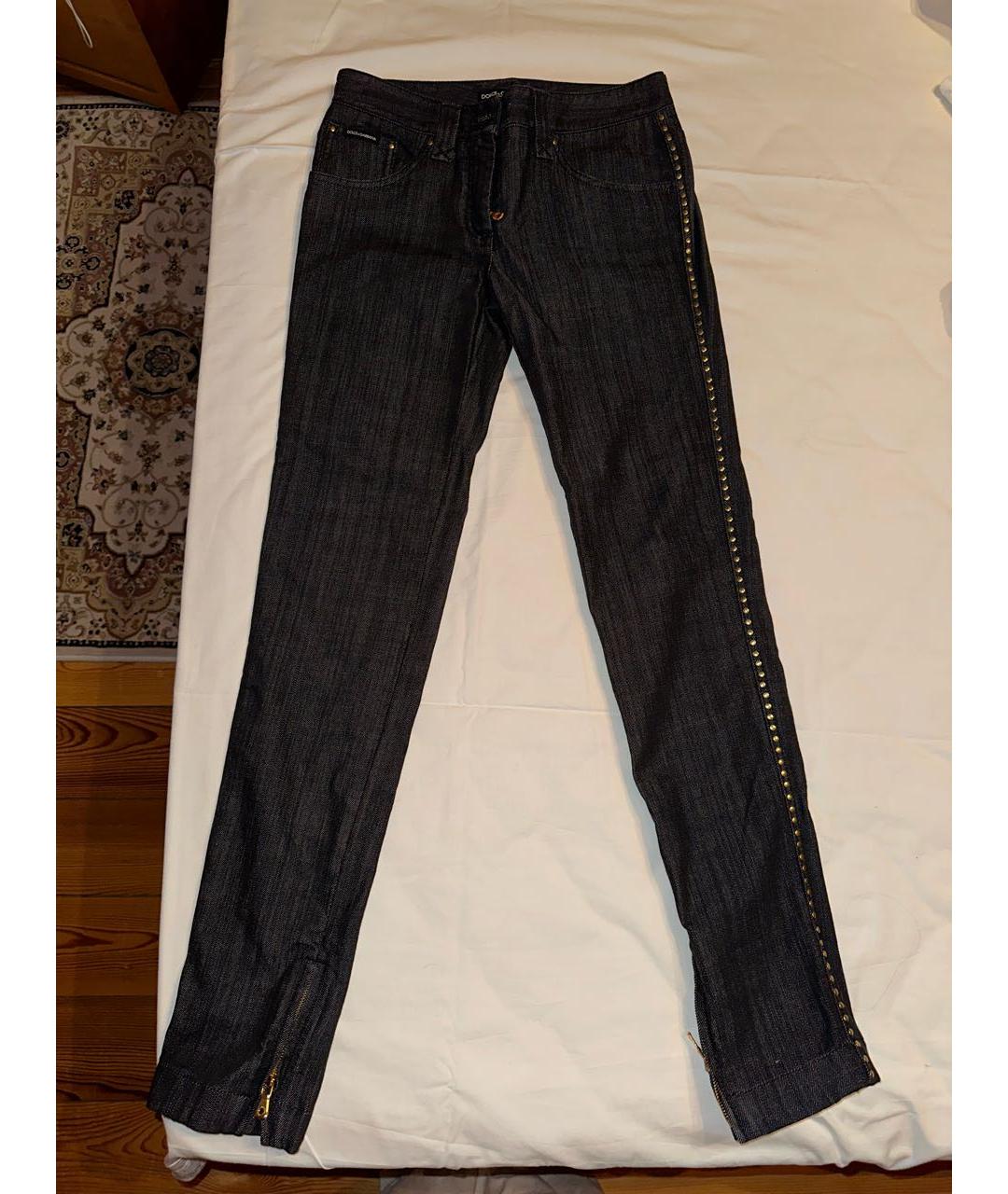DOLCE & GABBANA VINTAGE Антрацитовые хлопко-эластановые джинсы слим, фото 6