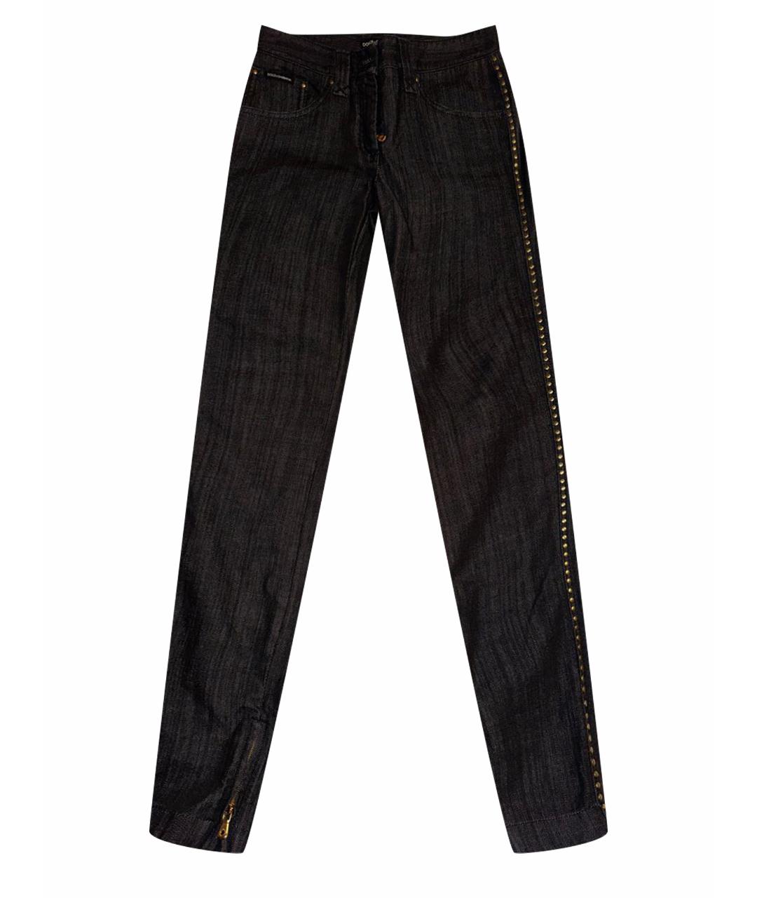 DOLCE & GABBANA VINTAGE Антрацитовые хлопко-эластановые джинсы слим, фото 1