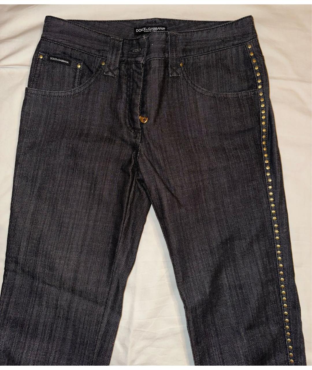 DOLCE & GABBANA VINTAGE Антрацитовые хлопко-эластановые джинсы слим, фото 5