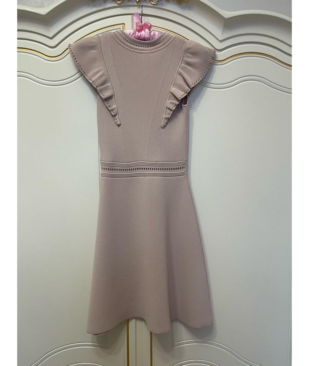 SANDRO Розовое вискозное повседневное платье, фото 3
