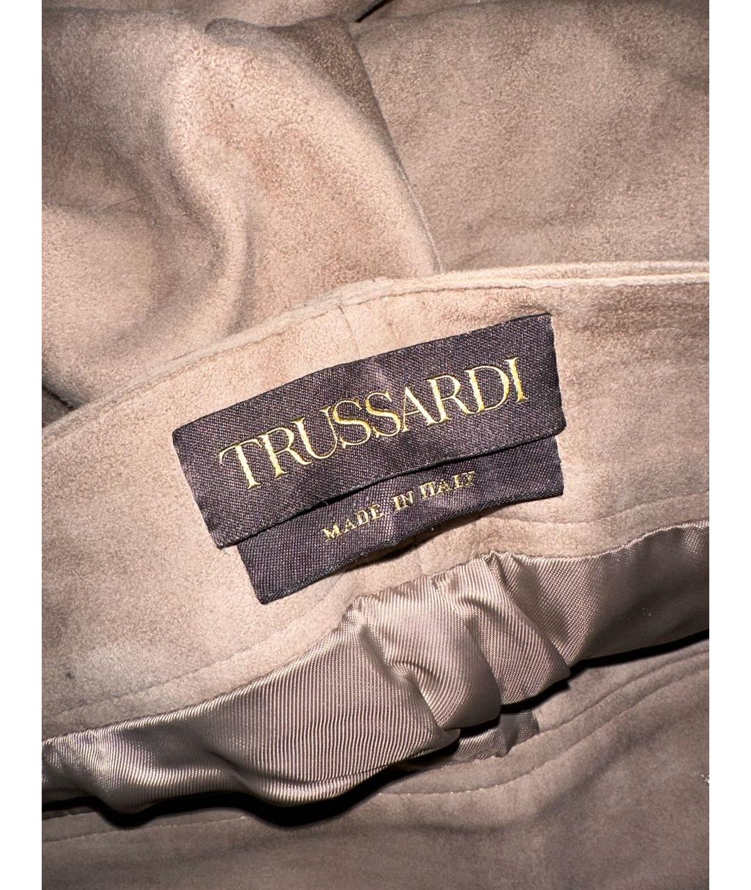 TRUSSARDI Бежевые замшевые шорты, фото 3