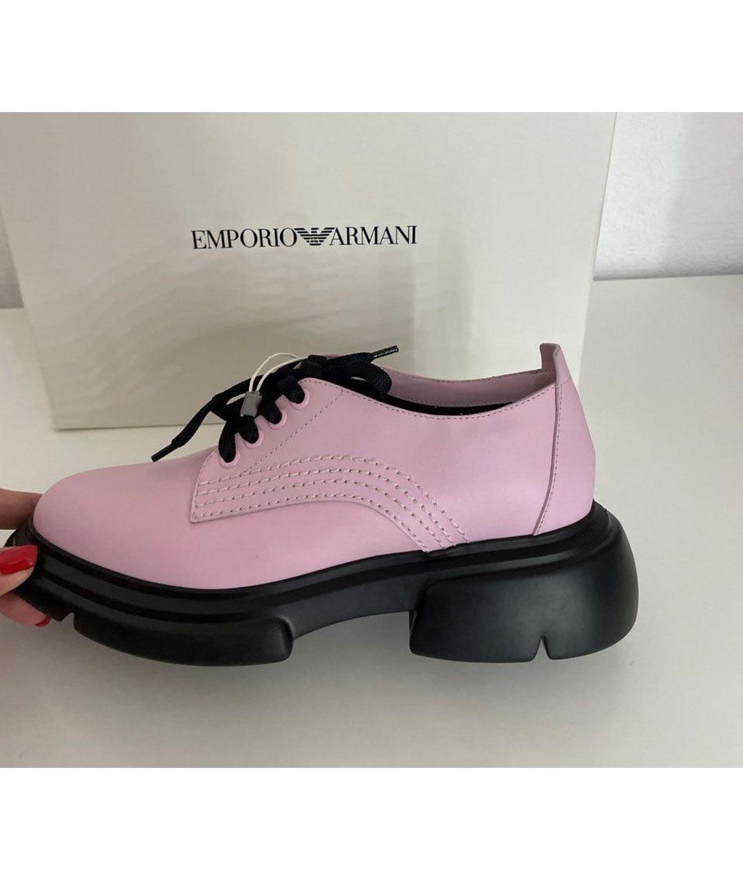 EMPORIO ARMANI Розовые кожаные лоферы, фото 8