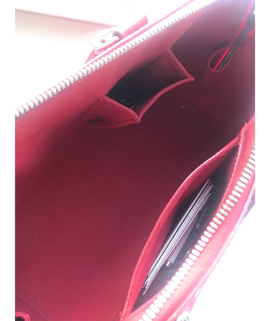 LOUIS VUITTON PRE-OWNED Красная кожаная сумка тоут, фото 3