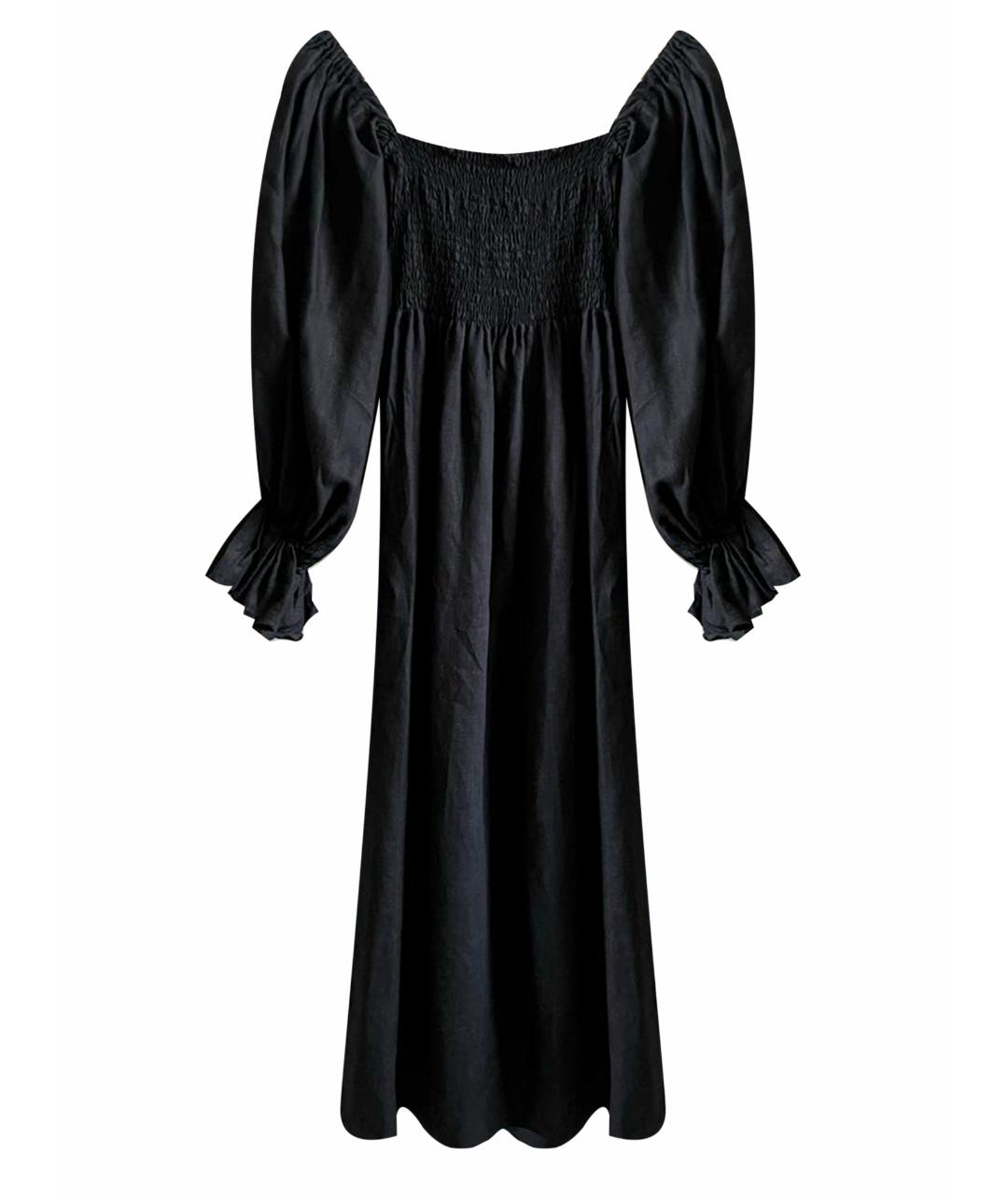 F.R.S FOR RESTLESS SLEEPERS Черное льняное повседневное платье, фото 1