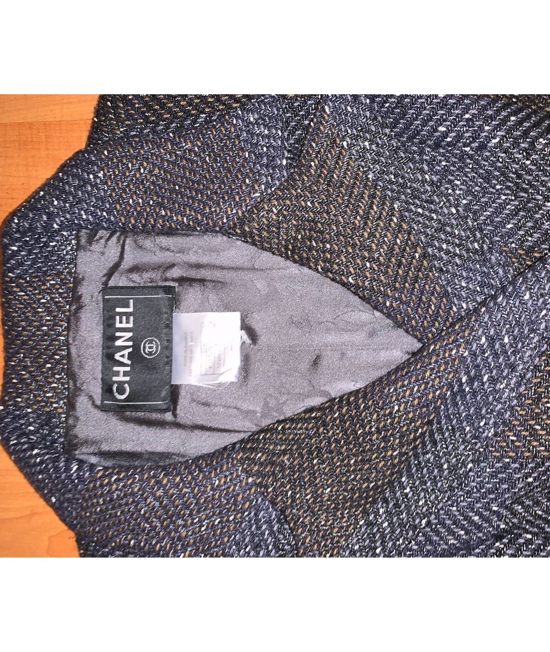 CHANEL PRE-OWNED Антрацитовое шерстяное пальто, фото 3